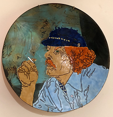 Copper Bowl Orange Hair Man Smoking