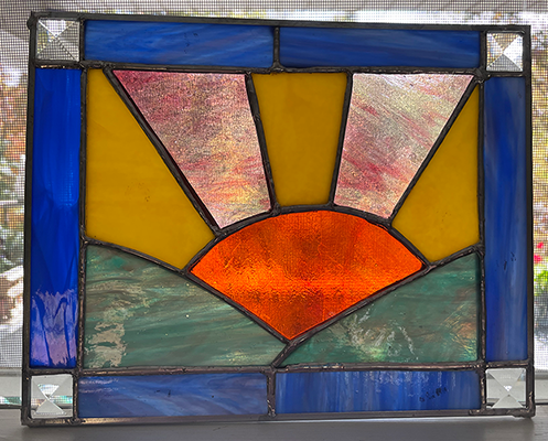 Stained Glass Rising Sun